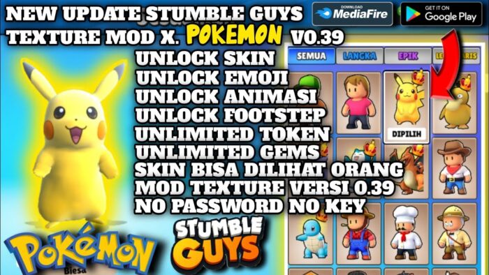 stumble guys x pokemon mod apk